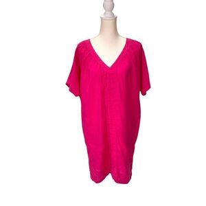 Weekend MaxMara Womens Fuchsia V-Neck Tunic Dress Size Large